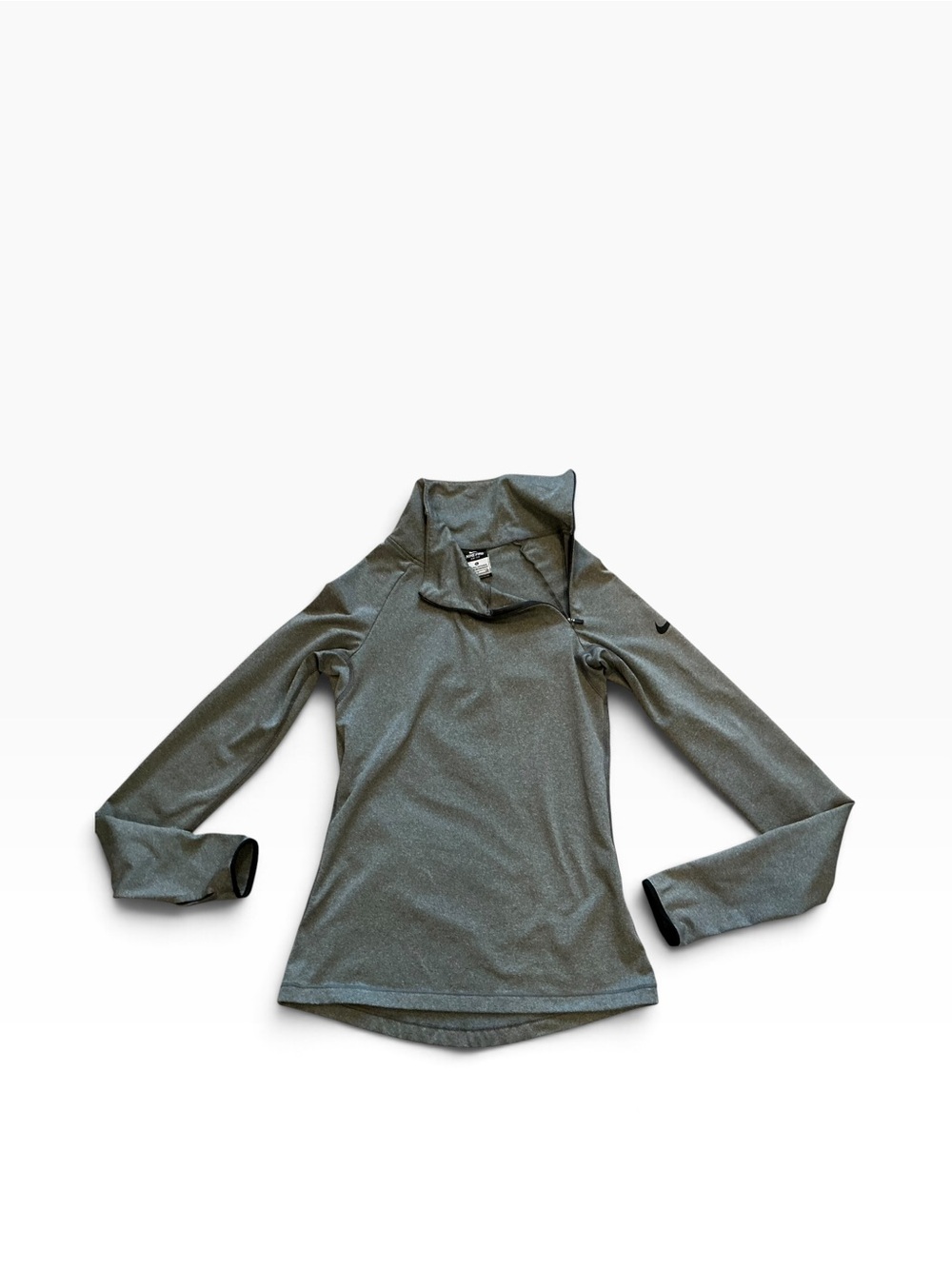 Nike pro dri fit hyper warm long sleeve shirt grey funnel neck size S